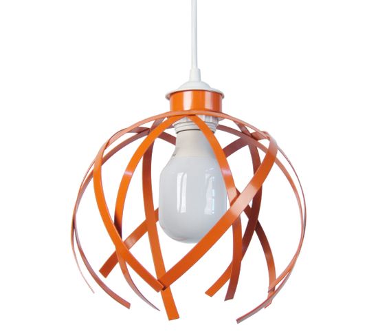 Suspension Géométrique, Métal  Orange 80 Cm.