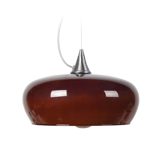 Suspension Cone  Aluminium Bol Verre Marron  80 Cm.