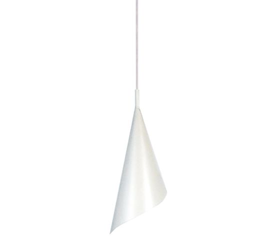 Suspension, Conique Métal  Blanc 95 Cm.