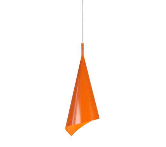 Suspension, Conique Métal  Orange 95 Cm.