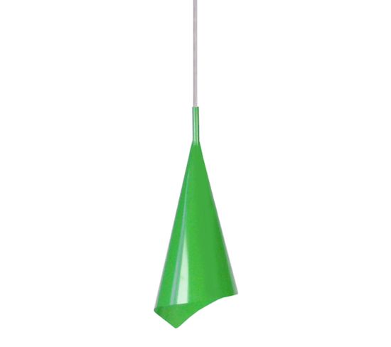 Suspension, Conique Métal  Vert 95 Cm.