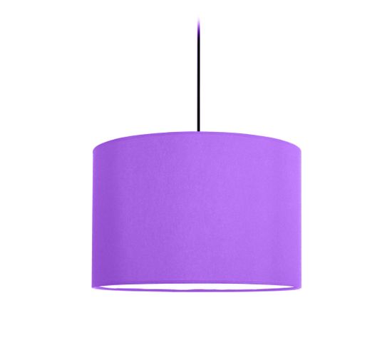 Suspension Cylindre Tissu  Violet 78 Cm.