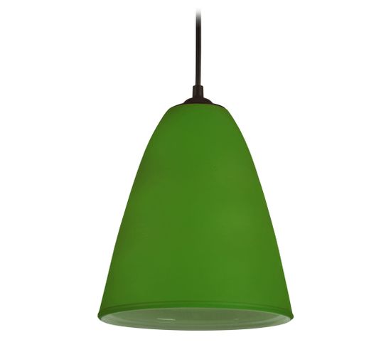 Suspension, Conique Verre  Vert 80 Cm.