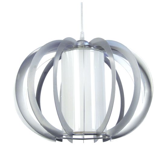 Suspension Globe Métal  Aluminium,blanc 90 Cm.