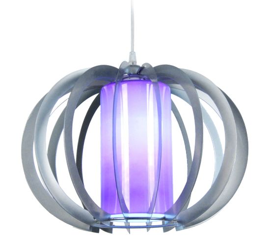 Suspension Globe Métal  Aluminium,violet 90 Cm.