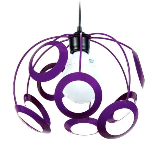 Suspension Globe Métal  Violet 85 Cm.