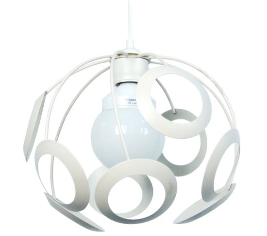 Suspension Globe Métal  Ivoire 85 Cm.