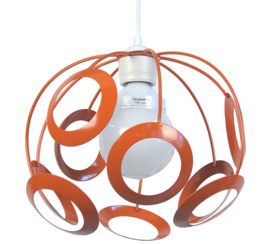 Suspension Globe Métal  Orange 85 Cm.