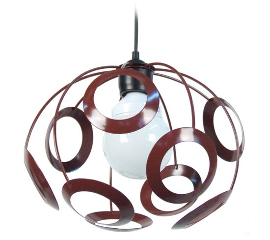 Suspension Globe Métal  Marron 85 Cm.