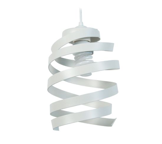 Suspension Spirale Métal  Ivoire 85 Cm.