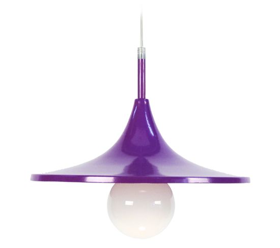 Suspension, Conique Métal  Violet 70 Cm.