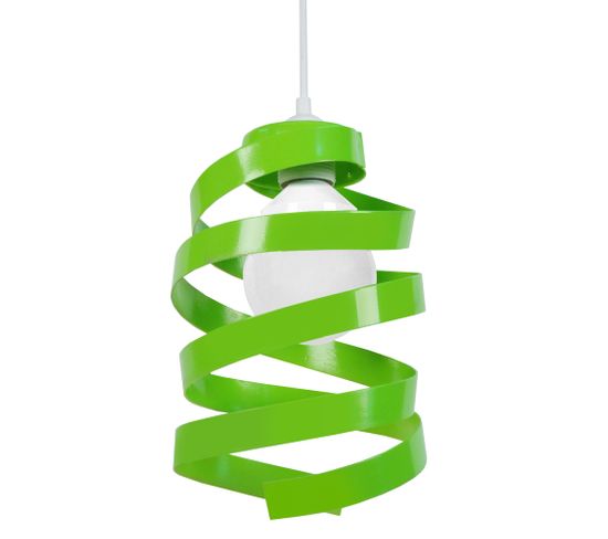 Suspension Spirale Métal  Vert 85 Cm.