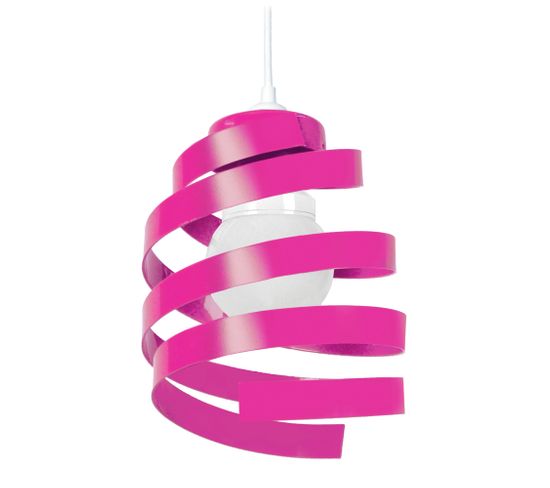 Suspension Spirale Métal  Rose 85 Cm.