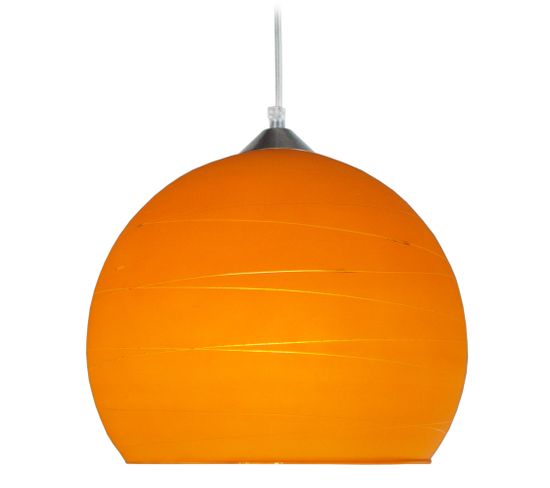 Suspension Globe Verre  Aluminium,orange  84 Cm.