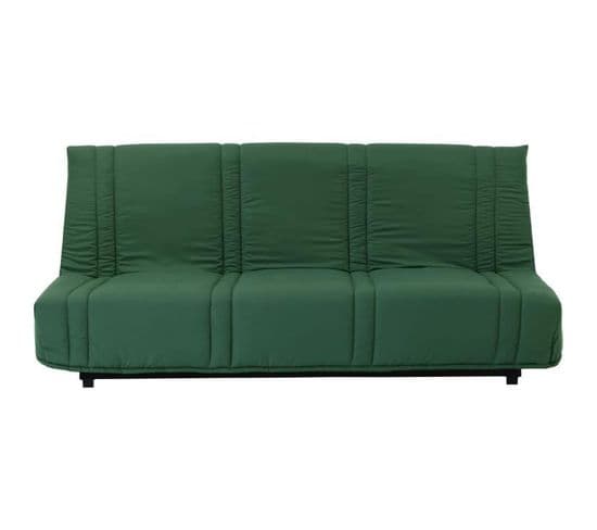 Clic-clac 3 Places Lena 20 - Tissu Coton Vert Forêt - Couchage 125 X 190 Cm - L193 X P92 X H93 Cm