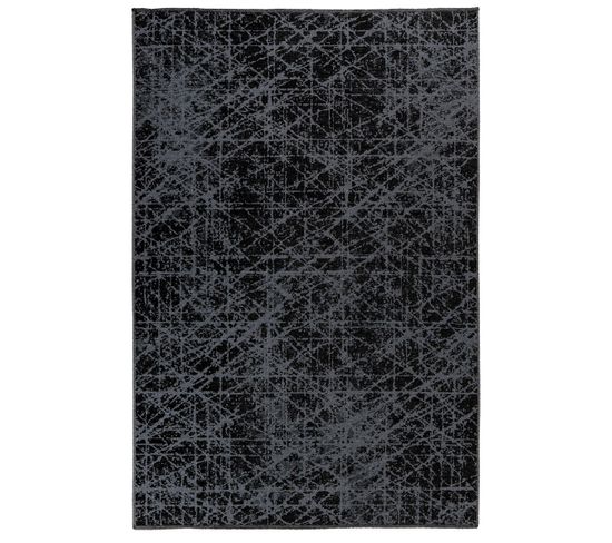 Tapis De Salon Kalev En Polyester - Noir - 160x230 Cm
