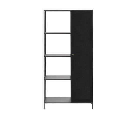 Abel - Armoire 1 Porte, 4 Niches En Métal H180cm - Couleur - Noir