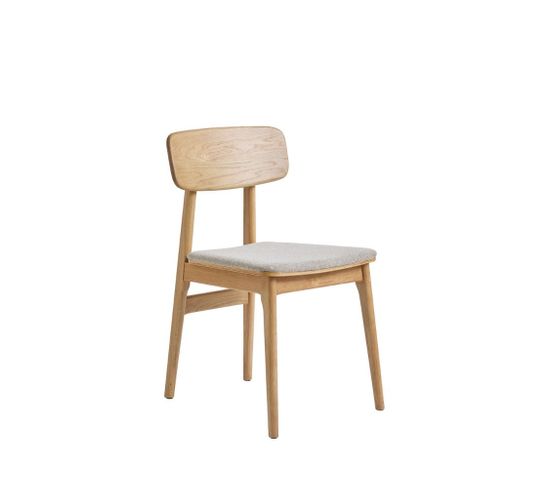 Orr - Lot De 2 Chaises En Tissu Et Bois - Couleur - Beige