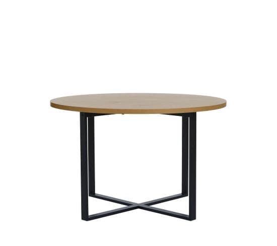 Bonnie - Table à Manger 4 Personnes Ronde En Bois Et Métal - Couleur - Bois Clair