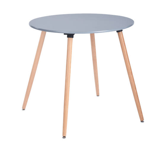 Table de salle à manger ronde scandinave grise en bois 80*80*74cm