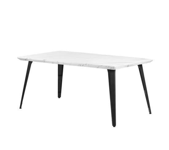 Table De Salle à Manger Rectangulaire Effet Marbre Blanc 160x90