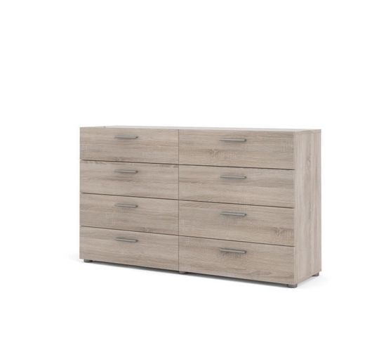 Tyhja Commode 8 Tiroirs - Chene Truffe - L 140 X P 40 X H 82 Cm