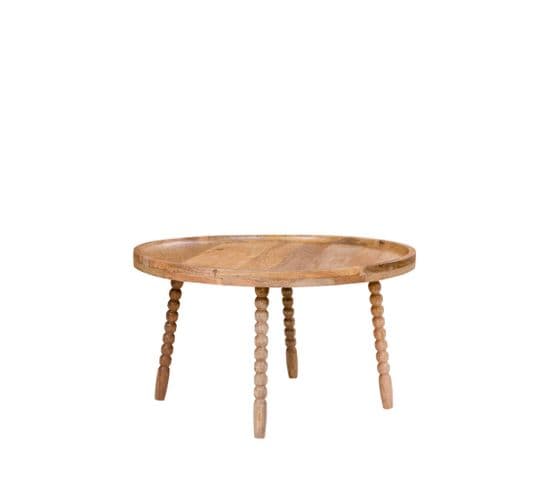 Jammu - Table Basse Ronde En Manguier Ø60cm - Couleur - Naturel