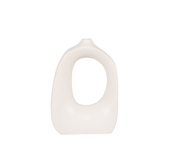 Cahuita - Vase De Forme Organique En Céramique H28,5cm - Couleur - Blanc Ivoire