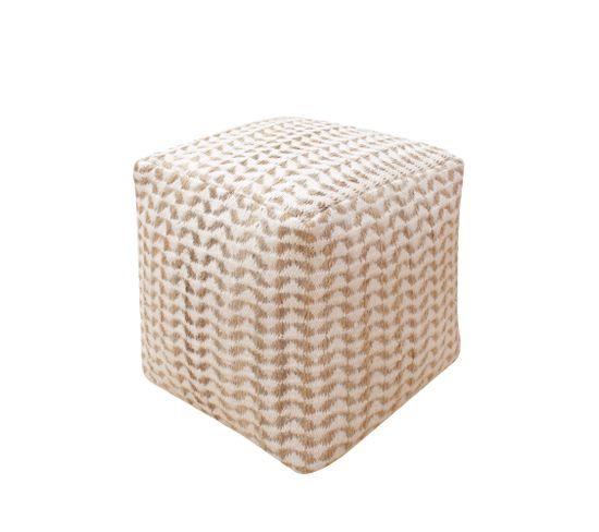 Vapi - Pouf Carré En Jute 40x40cm - Couleur - Beige