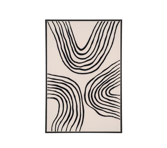 Lipari - Tableau Contemporain - Couleur - Noir Et Blanc, Dimensions - 90x60 Cm