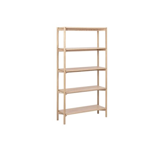 Bibliothèque Scandinave En Chêne Blanchi 4 Tablettes - Brenda