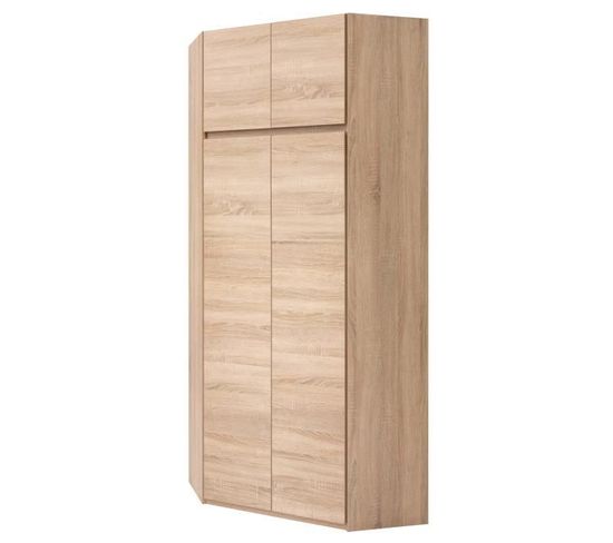 Armoire D'angle De Chambre Style Contemporain Academica Décor Chene Sonoma - L 80,5 Cm