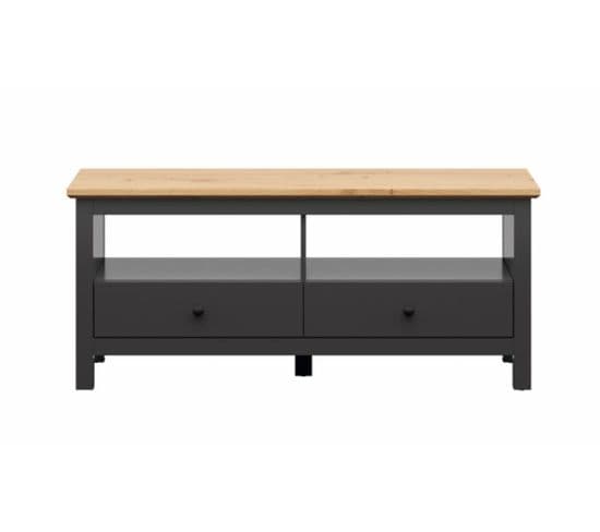 Meuble Tv Hesen Effet Chêne Et Anthracite 137cm