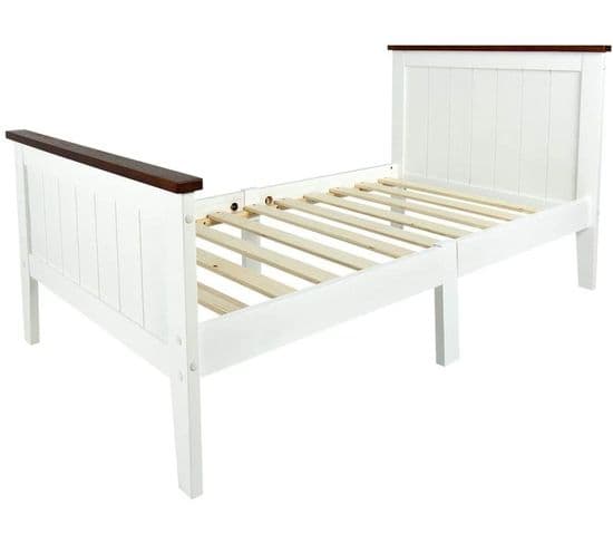 Lit Blanc Sans Un Matelas Paris Walnut 70/140