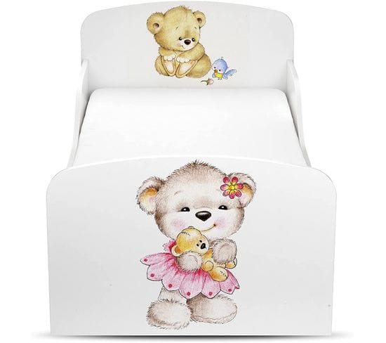 Moderne Lit D'enfant Toddler 140/70 Motif: Nounours