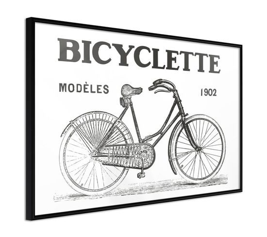 Affiche Murale Encadrée "bicyclette" 90 X 60 Cm Noir