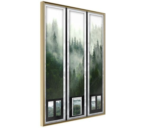 Affiche Murale Encadrée "eternal Forest – Triptych" 40 X 60 Cm Or