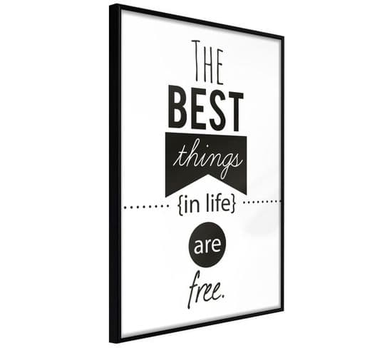 Affiche Murale Encadrée "the Best Things " 20 X 30 Cm Noir