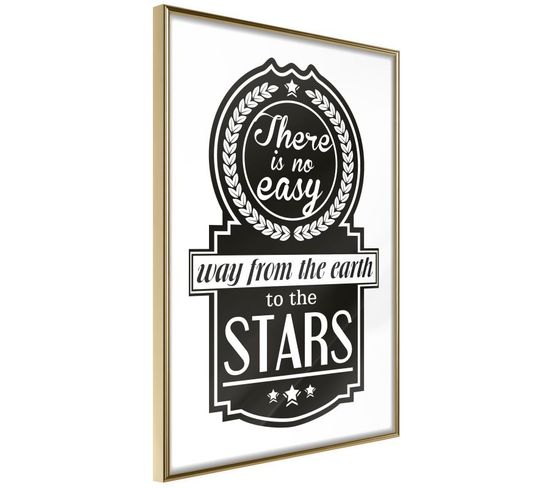 Affiche Murale Encadrée "way To The Stars " 20 X 30 Cm Or