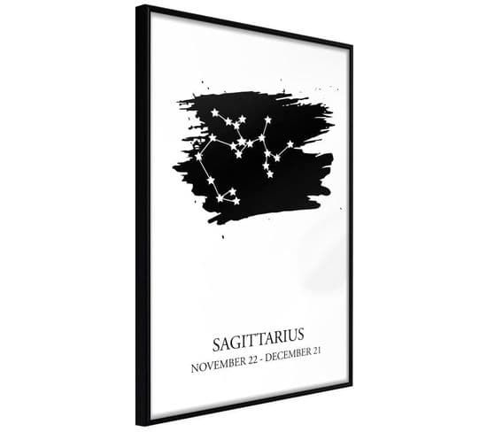 Affiche Murale Encadrée "zodiac Sagittarius I" 40 X 60 Cm Noir