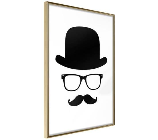 Affiche Murale Encadrée "gentleman Attributes" 40 X 60 Cm Or