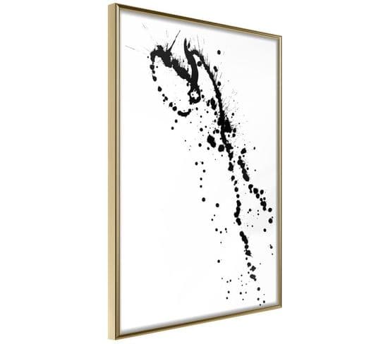 Affiche Murale Encadrée "ink Splash" 40 X 60 Cm Or