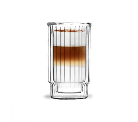 Set De 2 Verres Cannelés 300ml Transparent