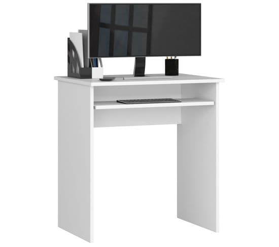 Petit Bureau D'ordinateur Star Blanc 68 Cm Couleur Blanc 1 Étagère 68x51x74 Cm