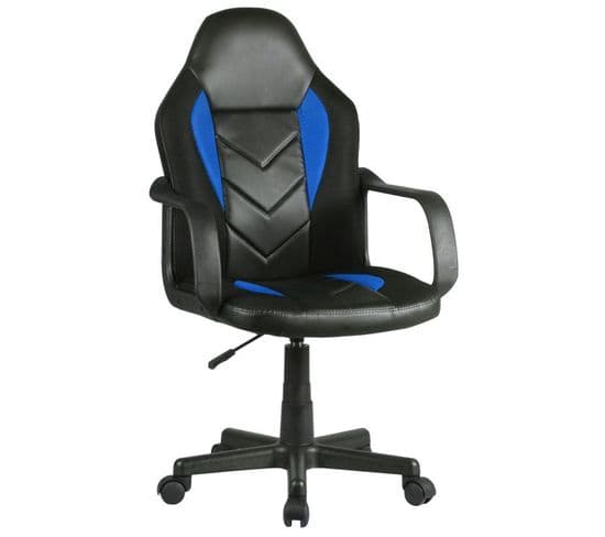 Fauteuil Gaming Enfant C18 Noir Et Bleu Simili