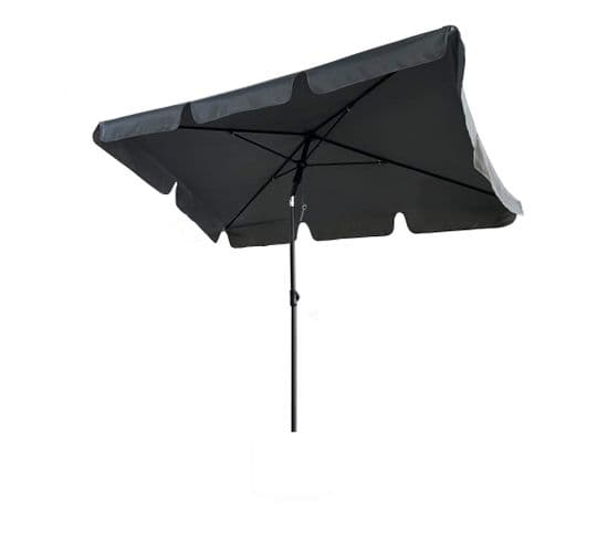 Parasol De Plage Floks Avec Protection Uv Gris Foncé, Poids 2,8 Kg Dimensions L200xl123xh235 Cm