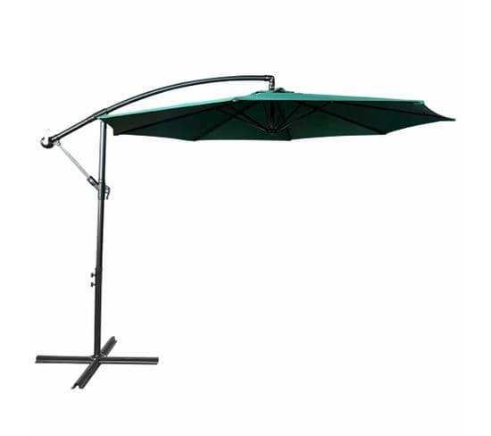 Parasol De Jardin Aster Avec Protection Uv Vert Foncé, Poids 12,1 Kg Dimensions L300 X L300 X H245cm