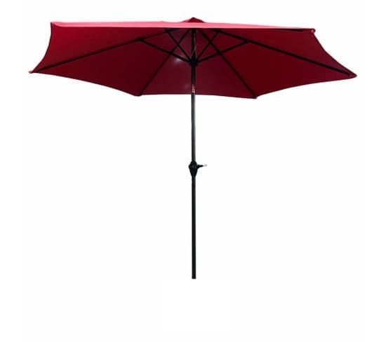 Parasol De Jardin Orient Avec Inclinaison Réglable En Rouge, Poids 4,5 Kg L270 X L270 X H235 Cm