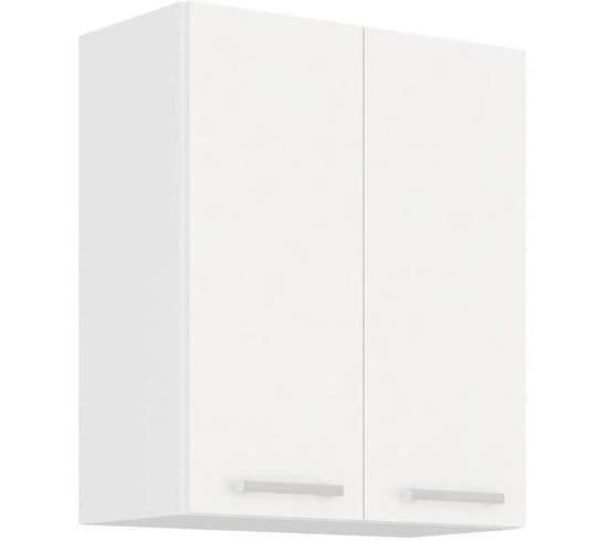 Atlas Meuble Haut 2 Portes Décor Blanc L60  X P31  X H72