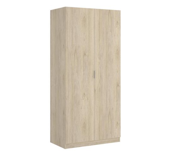 Armoire Placard Meuble De Rangement Coloris Naturel - Longueur 81 X Hauteur 184 X Profondeur 52 Cm